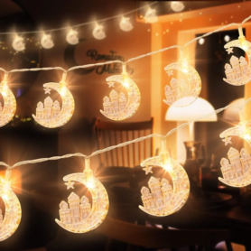 Guirlande Lumineuse Lune &amp – 20 LED – 10M – Blanc Chaud – Décoration Féérique Ramadan