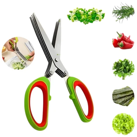 Ciseaux À Légumes 5 En 1 - Acier Inoxydable - Cinq Lames - Multifonctionnels