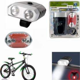 Kit D’éclairage De Vélo À Piles Avant Et Arrière – Rechargeable – Résistante À L’eau