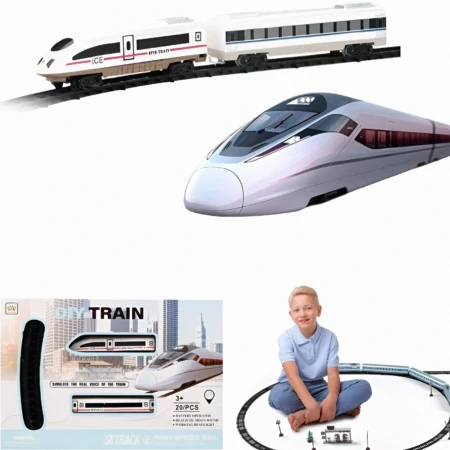 Circuit De Train À Grande Vitesse Pour Enfants - 28 Pièces - Fonctionne Avec Des Piles