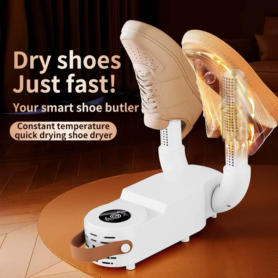 Sèche-Chaussures Électrique Pliable 150W avec Écran Digital – Minuterie 120 min & Séchage 360°