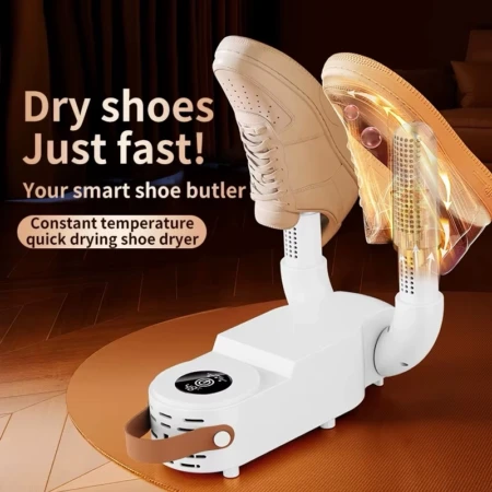 Sèche-Chaussures Électrique Pliable 150W avec Écran Digital – Minuterie 120 min & Séchage 360°