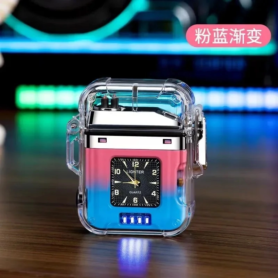 Briquet Électrique Plasma USB-C Étanche IP56 avec Lampe COB – Double Arc – Rose & Bleu – Rechargeable