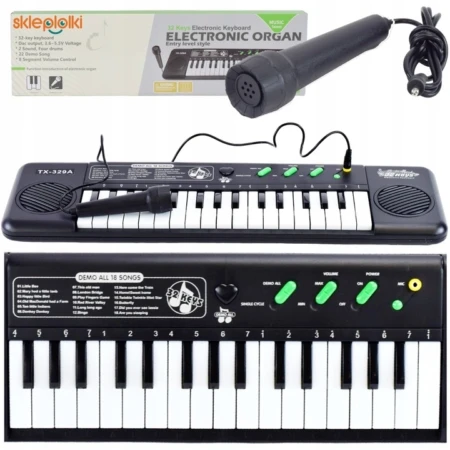 Piano Électronique - Pour Enfant - Lolex - 32 Touches avec Microphone – Clavier Musical Multicolore