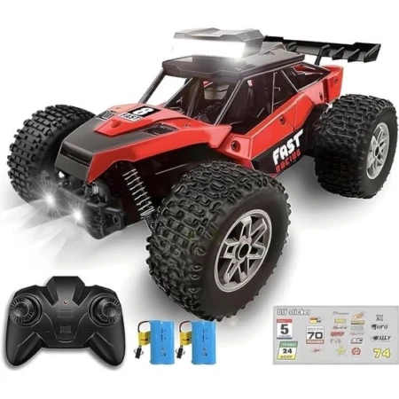 Jeu Pour Enfants - Voiture RC Télécommandée 1/18 Tout Terrain – 20 km/h – 2 Batteries – 60 min d’Autonomie
