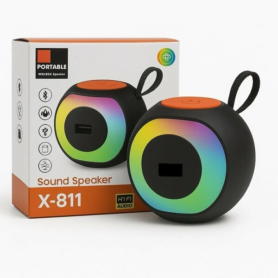 Haut-Parleur Bluetooth Portable X-811 – RGB LED, Radio FM, USB/TF.