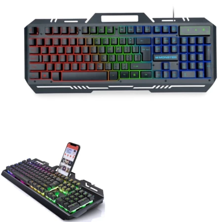 Clavier Métal - LED RGB - Support De Téléphone