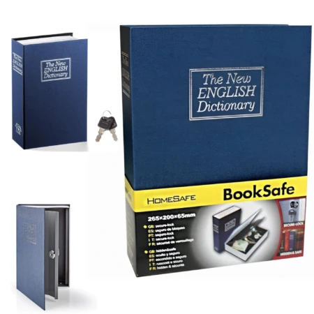 Coffre-Fort Créatif En Forme Livre – Avec 2 Clés – 265 × 200 × 65 Mm - Bleu
