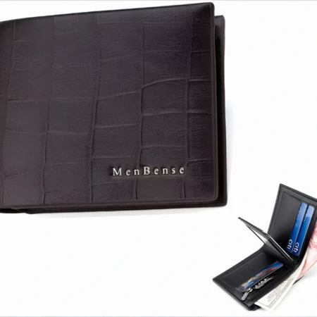 Portefeuille En Cuir Pour Homme – Design Élégant à Deux Volets – Avec Porte - Monnaie Intérieur – Porte-Cartes – Qualité Supérieure - Marron