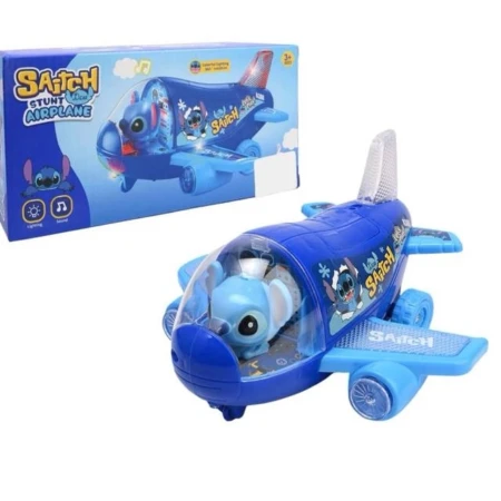 Avion Cascade Électrique Stitch – Pour Enfants - Lumières, Musique et Rotation 360°