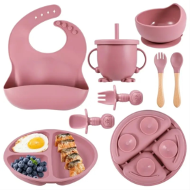 Set Repas Bébé en Silicone 6 Pièces – Sécurisé et Antidérapant