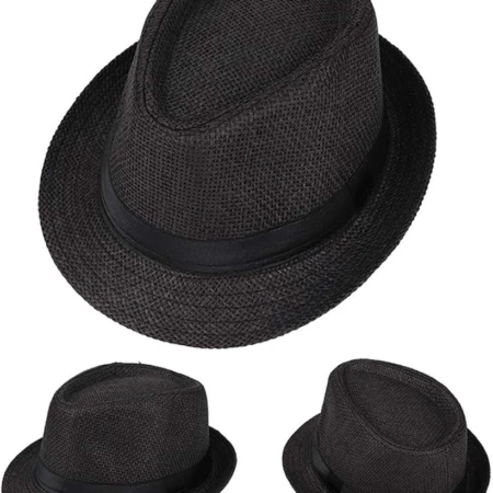 Chapeau de Soleil Unisexe - Des Années 1920 - Accessoire de Costume - Taille Unique - Noir