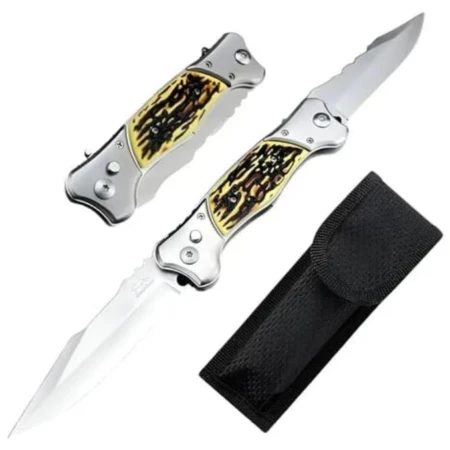 Couteau Pliant Russe À Double Tranchant - Manche En Bois Robuste