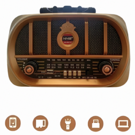 Radio Avec Baffle De Taille Moyenne –  Design Classique En Bois – Rechargeable – Bandes FM/AM – Modèle BUFFER® NS6687