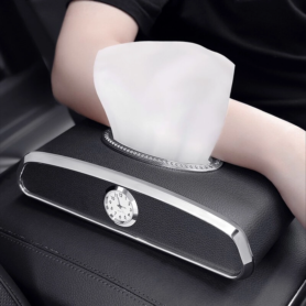 Boîte à Mouchoirs Voiture en Cuir PU – Support Accoudoir Élégant