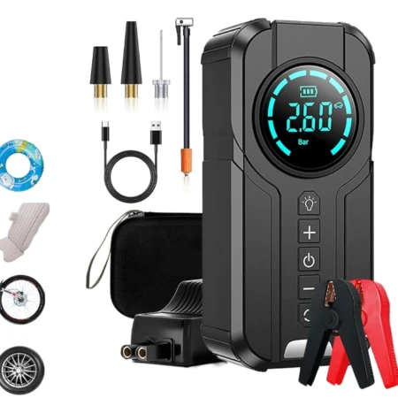 Démarreur De Voiture Portable Avec Compresseur D'air - Capacité De 10 000 BTU - Multifonctionnel