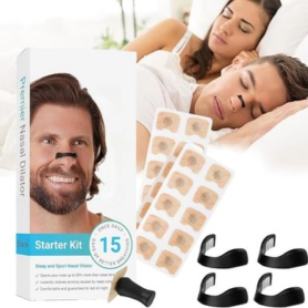 Bandes Nasales Magnétiques – Anti-ronflement – 15 Bandelettes Nasales Hypoallergéniques – Dilatateur Nasal