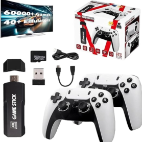 Console De Jeux Vidéo De Salon – Manette De Jeu Sans Fil 2,4 GHz Avec Résolution 4K – 2 Manettes Sans Fil