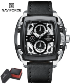 Montre Chronographe Naviforce NF8053 Pour Homme – Cuir Véritable – Tendance – Multifonction – Résistante à L’eau
