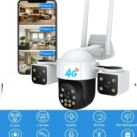 Caméra De Surveillance Intelligente OSQD - Carte SIM 4G - Détection De Mouvement - 128 Go - Monocanal