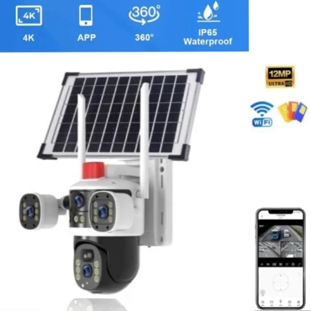 Caméra Solaire Haute Définition 4K Avec Vision Nocturne - Détection De Personnes Et Connectivité Wi-Fi 4G
