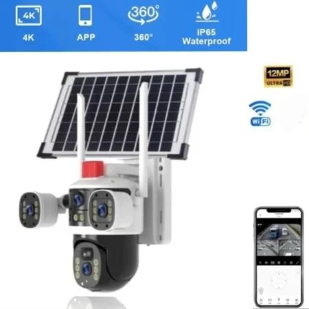Caméra Solaire Haute Définition 4K Avec Vision Nocturne - Détection De Personnes Et Connectivité Wi-Fi