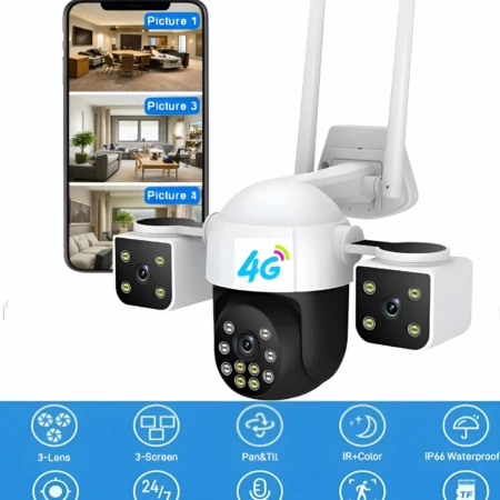 Caméra De Surveillance Intelligente OSQD - Carte SIM 4G - Détection De Mouvement - 128 Go - Monocanal