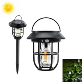 Lampe Solaire de Jardin 3-en-1 – Étanche – Capteur de lumière