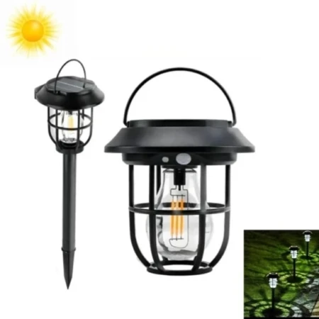 Lampe Solaire de Jardin 3-en-1 - Étanche - Capteur de lumière