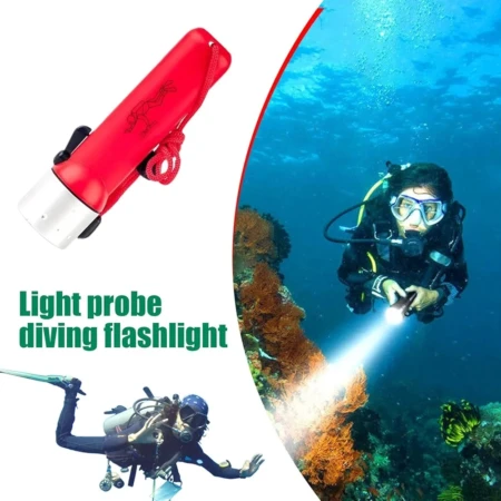 Torche Sous Marine Professional Flashlight - Waterproof - Rouge