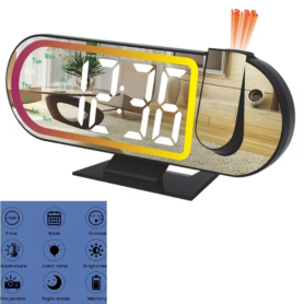 Réveil Numérique De Bureau DS-3827LP – Avec Fonction Snooze Et Mode Nuit – Projection Au Plafond