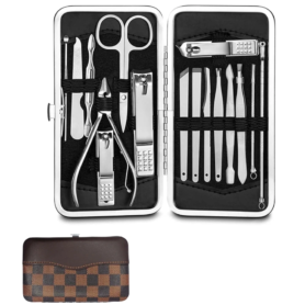 Ensemble Professionnel De Manucure et Pédicure 16 Pièces Multifonctions Avec Boîte de Cadeau