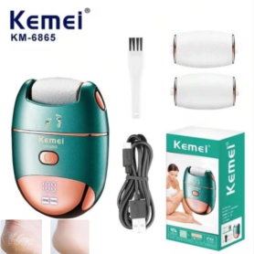 Lime À Pieds De Haute Qualité De Kemei – 3 Accessoires – Rechargeable – Lumières LED