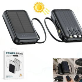 Batterie Externe Solaire 4 en 1 – 20000 MAh – 2 Torche