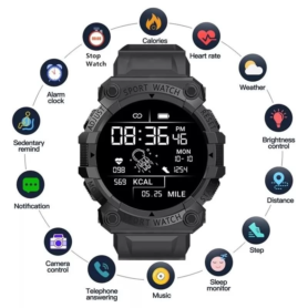 Montre Connectée De Sport FD68S – Avec Moniteur De Fréquence Cardiaque et De Pression Artérielle [B66]