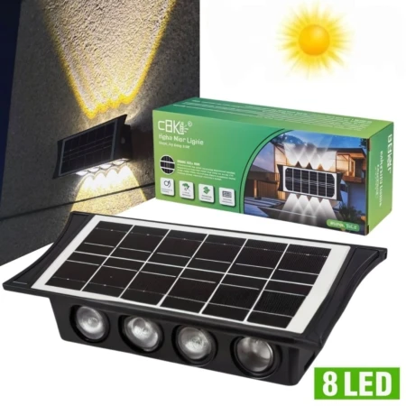 Projecteur Solaire Résistante À L'eau IP65 - Extenseur - 8 Lampe Éclairage Puissant