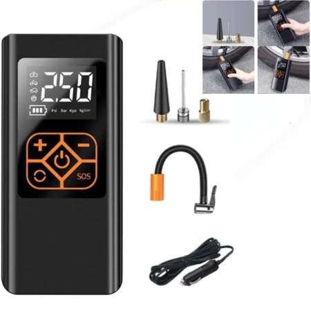 Gonfleur De Pneus Portable - Sans Fil - Batterie Rechargeable - Manomètre Numérique - Lumière LED - 120 W