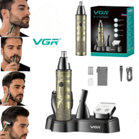 Kit De Soin Pour Hommes VGR V-621 4 En 1- Professionnel – Pour La Barbe Les Cheveux Et La Taille Du Nez