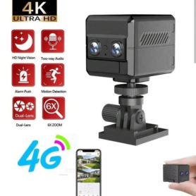 Caméra 4K Compacte – Carte SIM 4G – Double Objectif – Zoom Optique 6x – Détection De Mouvement Et Vision Nocturne
