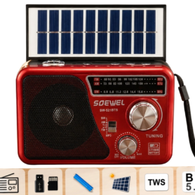 Radio Multifonction SOEWEL SW-521BTS Avec Chargement Solaire Et Lumière LED