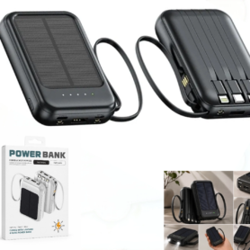 Batterie Externe Solaire 4 en 1 – 10000 MAh – 2 Torche