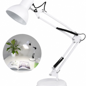 Lampe De Bureau Style Vintage – Blanc Flexo À Charnières – Corps et Tête Articulés – W-F000025