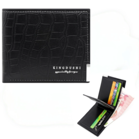 Portefeuille Pour Homme De Luxe En Cuir Façon Crocodile – Multi-compartiments Pour Cartes et Billets