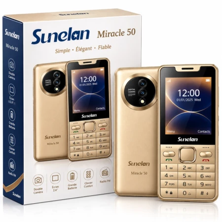 Téléphone Sunelan Miracle 50 - Classique et Élégant Avec Écran Couleur et Double Appareil Photo