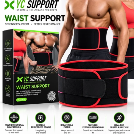 Ceinture de Sudation et Maintien Lombaire YC Support 020XLD – Noir