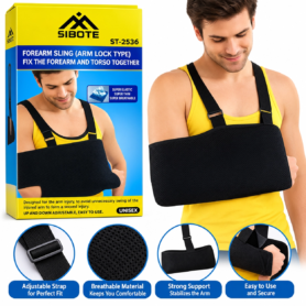 Écharpe De Bras SIBOTE ST-2536 Pour L’immobilisation De L’avant-Bras et Du Bras – Réglable – Confortable Pour Un Usage Quotidien