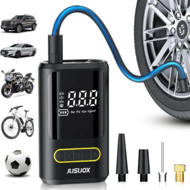 Gonfleur Numérique Portable 4-en-1 Pour Voiture vélo et Ballons – Écran De Mesure De Pression