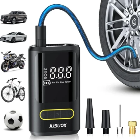 Gonfleur Numérique Portable 4-en-1 Pour Voiture vélo et Ballons – Écran De Mesure De Pression