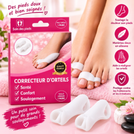 Lot Deux Correcteur Et Séparateur D’orteils En Silicone