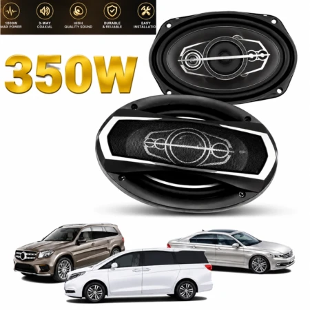 Haut-Parleurs Doubles Pour Voiture - 350 W Coaxiaux - Large Bande - Haute Qualité Sonore - Installation Sans Perte